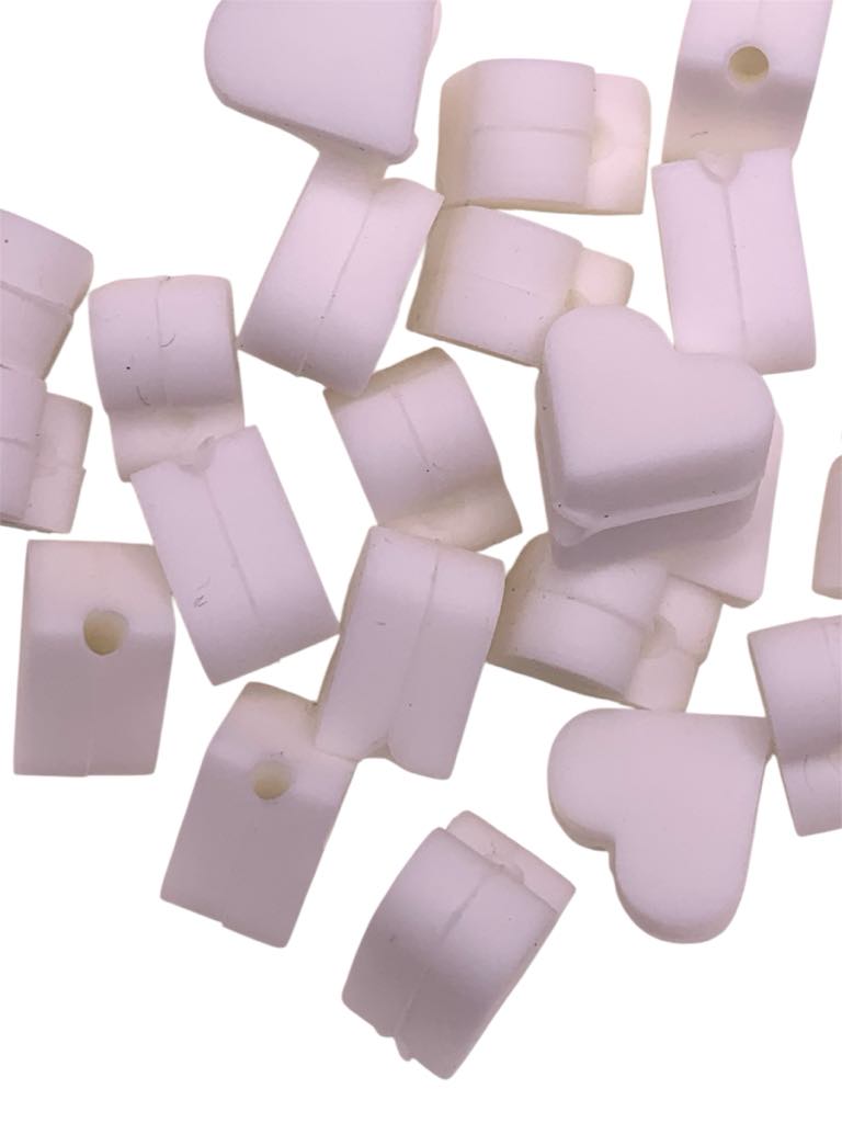 10x Mini Heart Silicone Beads